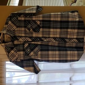 Coastal* Men's Short Sleeve Snap Down Curved Hem Chest Pocket Shirt~ Size Large